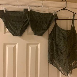 Bleu Rod Beattie Army Green Lace Bathing Suit